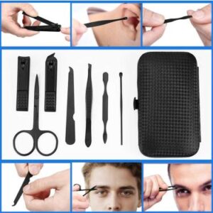 7 PCs QURIPE  Manicure set, Nail Clippers Kit, Stainless Steel Manicure Kit, Nail Clipping Tools Portable Travel Grooming Kit - Image 4