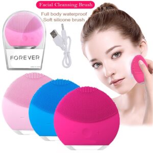 Forever Mini Facial Cleansing Brush For All Skin Types |  Face Massager Electric - All Skin Types Ultra-Hygienic Skincare - Simple Face Wash - Silicone Electric Face Cleanser (Random color) - Image 3