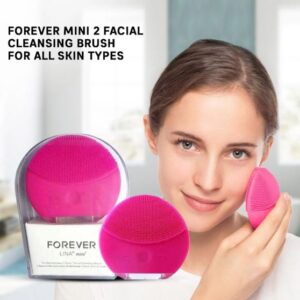 Forever Mini Facial Cleansing Brush For All Skin Types |  Face Massager Electric - All Skin Types Ultra-Hygienic Skincare - Simple Face Wash - Silicone Electric Face Cleanser (Random color) - Image 4