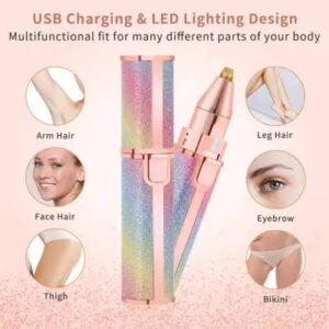 2 In 1 Hair Remover Chargeable , Multi Attractive Color With USB Charging Cable And Cleaning Brush - Image 4