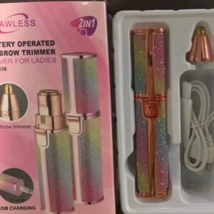 blawless 2 in 1 eyebrow trimmer | 2 In 1 Hair Remover Chargeable , Multi Attractive Color With USB Charging Cable And Cleaning Brush - Image 3