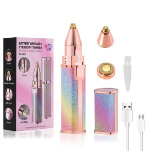 blawless 2 in 1 eyebrow trimmer | 2 In 1 Hair Remover Chargeable , Multi Attractive Color With USB Charging Cable And Cleaning Brush - Image 2