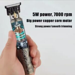Alloy body (plastic ) - Vintage T9 Trimmer and Hair Clipper Cutting Machine For Men - Image 6