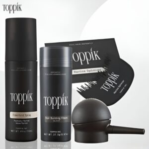 Toppik Hair Building Fiber 4-in-1 Combo Pack. This set includes Toppik Hair Fiber, Fiber Hold Spray, a Spray Applicator Pump, and a Hairline Optimizer Comb - Image 3