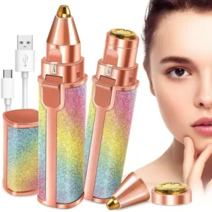 blawless 2 in 1 eyebrow trimmer | 2 In 1 Hair Remover Chargeable , Multi Attractive Color With USB Charging Cable And Cleaning Brush - Image 4