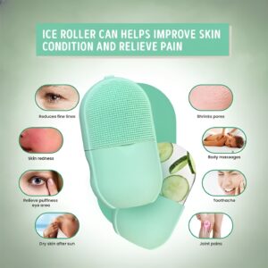 Silicone Cleansing Ice Lattice | Ice Roller Facial Massage | Ice Cube Roller with Scrub - Random color - Image 2