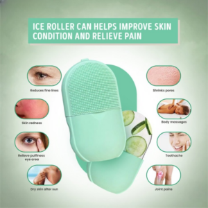 Silicone Cleansing Ice Lattice | Ice Roller Facial Massage | Ice Cube Roller with Scrub - Random color - Image 7