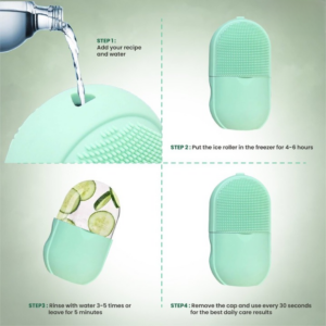 Silicone Cleansing Ice Lattice | Ice Roller Facial Massage | Ice Cube Roller with Scrub - Random color - Image 9