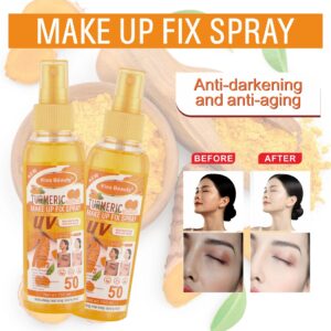 1 Pc Kiss Beauty Makeup Fix Spray – Turmeric Oil Infused – Set Your Look & Nourish Your Skin Glow All Day. 150ml