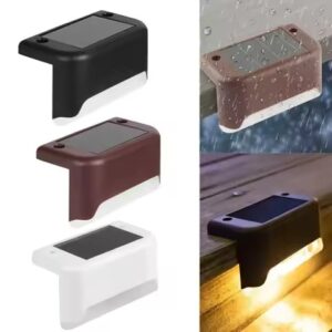 Pack of 4 Solar Deck Lights Outdoor Step Fence Lights Waterproof Solar Lamp for Railing Stairs Pathway Garden Light Decoration - Image 6