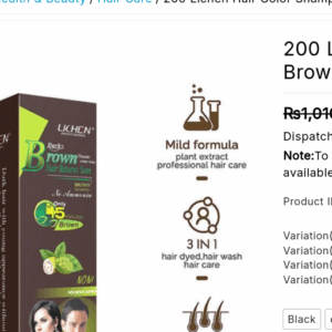 Lichen Hair Color Shampoo (Black/Dark Brown) – 200 ml - Image 3