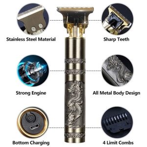 T9 Professional  Beard Trimmer  Haircut Shaving Machine for Men (Metal Body) - Image 4
