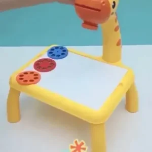 Table with light and with music inside | Mini Art Drawing Board Leds Projector Light Toy Children Kids Painting Table Small Desk(Random Color) - Image 10