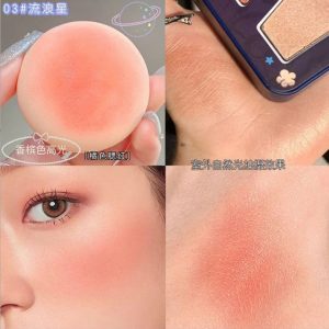 3 in 1 Colors Facial Blush Gradual Powder Blusher Shimmer Highlighter Three-dimensional Brightening Powder Blusher Palette - Biya Korean Highlighter & Blush Palette - Image 8