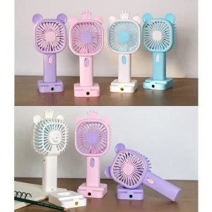 Fan with Sharpener | Mini Handheld Fan, Portable USB Fan for Home, Office, Bedroom, Rechargeable Fan with Pencil Sharpener - Random Design & Color - Image 11