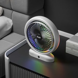 Desktop Fan Rechargeable, Mini Table Fan, Powerful Electric Fan withÂ  Adjustable Wind Speeds, Portable USB Fan for Home Office and Outdoors | Three-Speed Mini Desktop Fan with Colorful LED Lights â€“ USB & Battery Powered - Random ColorÂ  - Image 7