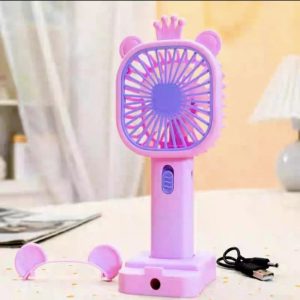 Fan with Sharpener | Mini Handheld Fan, Portable USB Fan for Home, Office, Bedroom, Rechargeable Fan with Pencil Sharpener - Random Design & Color - Image 12
