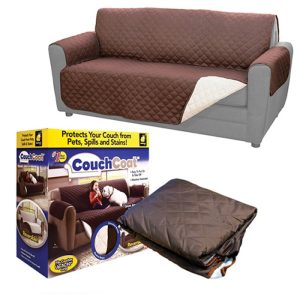 (double SofaR COVER) EVERSIBLE WASHABLE COUCH Sofa COAT COVER - Brown - Image 5