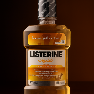 Listerine Miswak Mouthwash 500ml â€“ Deep Cleaning Mouth Freshener with Miswak Extract for Oral Hygiene and Fresh Breath - Image 1