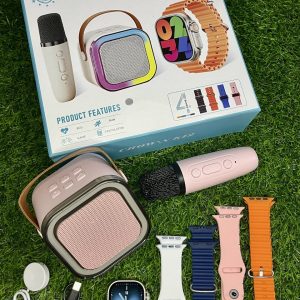 Crown K12 Watch & Speaker Set - Best Quality Speaker Set & Watch Set | Watch with Karaoke Speaker | Watch with 4 Multiple Random Color Straps - Image 10