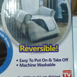 (double SofaR COVER) EVERSIBLE WASHABLE COUCH Sofa COAT COVER - Brown - Image 4
