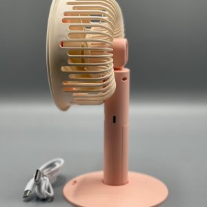 Mini Portable Electric Fan for Students, Dorm Room â€“ USB Rechargeable, Quiet Desktop Fan â€“ Compact Volcanic Ash Design - ( Random Color ) - Image 9