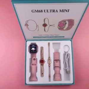 GM68 Ultra Mini Smartwatch + Quartz Bracelet Watch Combo | Wireless Charging | Stylish Dual Watch SetÂ  - Image 13