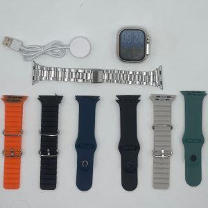 7-in-1 Ultra Smart Watch â€“ Advanced Multi-Feature Fitness Tracker with Heart Rate Monitor, Sleep Tracking, Bluetooth Calling, Sports Modes & More Random Color Straps - Smartwatch With 6 Silicone Stripes And 1 Metal Strip - Image 5