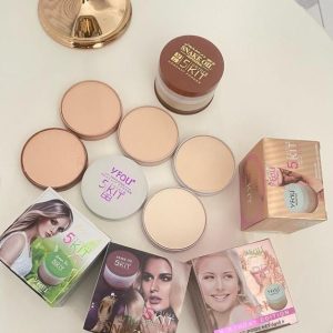 Pack Of 01 - 5 in 1 | Multi-Shade Face Powder Palette with Mirror | Compact Makeup Kit for All Skin Tones | Natural Finish & Easy Blending - Image 5