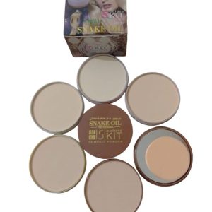 Pack Of 01 - 5 in 1 | Multi-Shade Face Powder Palette with Mirror | Compact Makeup Kit for All Skin Tones | Natural Finish & Easy Blending - Image 6