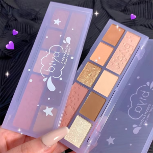 08 Colors Biya Star Flash Eight-Color Eye Shadow Palette Matte Pearl Light Fine Color Milk Tea Earth Niche Glitter Eye Shadow - 8 colors Korean Trending Eye Shadow PaletteÂ  - Image 3