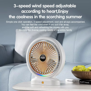 Desktop Fan Rechargeable, Mini Table Fan, Powerful Electric Fan withÂ  Adjustable Wind Speeds, Portable USB Fan for Home Office and Outdoors | Three-Speed Mini Desktop Fan with Colorful LED Lights â€“ USB & Battery Powered - Random ColorÂ  - Image 17