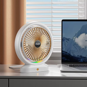 Desktop Fan Rechargeable, Mini Table Fan, Powerful Electric Fan withÂ  Adjustable Wind Speeds, Portable USB Fan for Home Office and Outdoors | Three-Speed Mini Desktop Fan with Colorful LED Lights â€“ USB & Battery Powered - Random ColorÂ  - Image 20