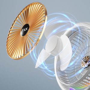 Desktop Fan Rechargeable, Mini Table Fan, Powerful Electric Fan withÂ  Adjustable Wind Speeds, Portable USB Fan for Home Office and Outdoors | Three-Speed Mini Desktop Fan with Colorful LED Lights â€“ USB & Battery Powered - Random ColorÂ  - Image 14