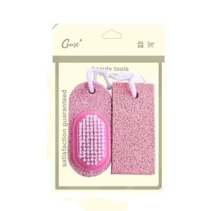 Foot Care Pumice Stone For Feet For Feet Hands And Body Dead Skin Remover Tool | Pumice Foot Grinding Stone Two Piece Set to Remove Dead Skin Calluses Clean Stone Nail Brush to Remove Dirt - 02 PCs - Random Color - Image 2