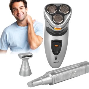 Zowael RSCX-5800 3 In 1 Shaver Set | Portable Shaver, Trimmer, Groomer Chargeble 3 blades shaver with nose and ear trimmer - Image 1