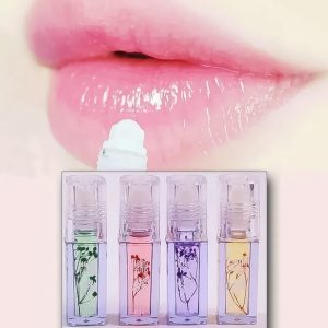 pack of 4 Flower Transparent Liquid Lip Oil, 5ml - Image 3
