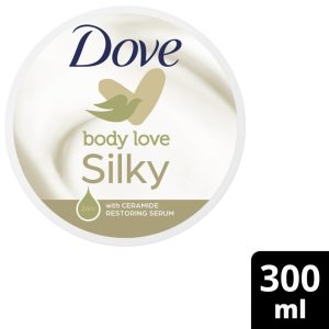Dove Silky Moisturizing Body Cream (300 ml) - High Nutrients and Rich Essential Oils - Image 2