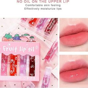 Pack of 4 - Fruit Lip Oil Set, Non-Sticky Long Lasting Moisturizing Lip Oil Lip Care Oil - Image 3