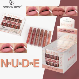 Pack Of 6 Nude High Pigment Matte Lipgloss Soft & Matte Texture Hydrating Lipgloss (Random Color) - Image 3