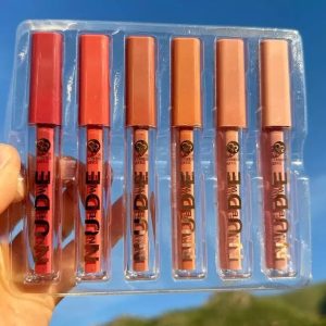 Pack of 6 Nude Look High Pigment Matte Lipgloss Long Lasting Soft & Smooth Lipgloss (Random Color) - Image 2