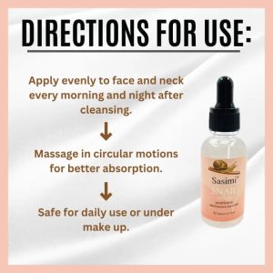 Sasimi Snail Serum High Quality Anti Aging Moisturizing & Whitening Serum For Pores & Acne 30Ml - Image 2