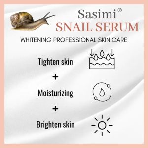 Sasimi Snail Serum High Quality Anti Aging Moisturizing & Whitening Serum For Pores & Acne 30Ml - Image 3