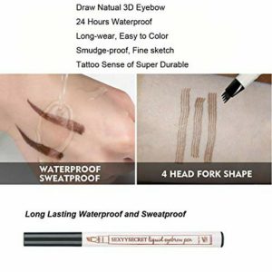 4 Tip Waterproof Eyebrow Pen | Waterproof Tattoo Tint Fine Sketch Liquid Eyebrow Pencil | Creates Natural Makeup Effect - Image 3