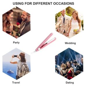 2-in-1 Mini Hair Straightener & Curler – Portable Thermostatic Ceramic Flat Iron for Dry & Wet Hair Styling - Random Color - Image 1