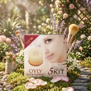 OYLY 5 In 1 Compact Face Powder Kit With 5 Shades Long Lasting Smooth Finish - Image 4