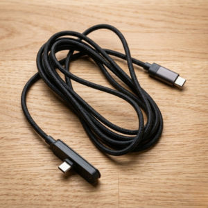 240W Ultra Fast USB-C to USB-C Charging Cable with Built-in Foldable Phone Stand – Premium Braided Data Cord - Image 1