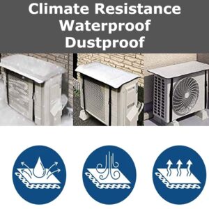 AC Outdoor Unit Sunshade Cover 3mm – Silver Foil Reflective Heat Shield & Dust Protector for Air Conditioner External Units With Clip - Image 3