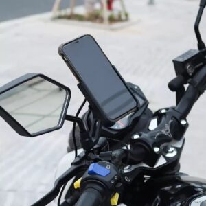 Motorcycle Mobile Holder With Charger Aluminium Body Durable And Convenient - Image 1