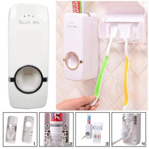 Automatic Toothpaste Dispenser With Toothbrush Holder Wall Mounted Durable Hygienic And Convenient Bathroom Accessory - Image 4